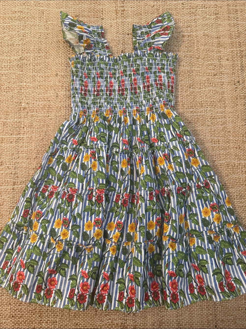Hill House Home Tiny Ellie Nap Girl’s Dress size 4/5 T Geranium Stripe